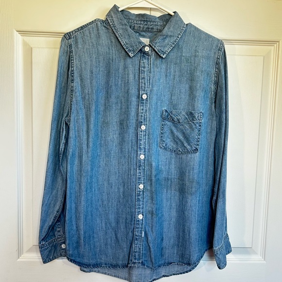 Rails Ingrid Tencel Linen Blend Denim Shirt - Small - Chambray Indigo - Picture 1 of 13